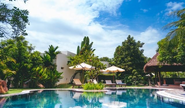Clear Cloudy Swimming Pool