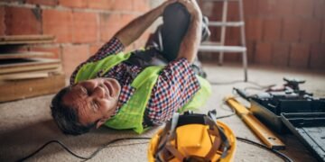 A construction worker injured his knee