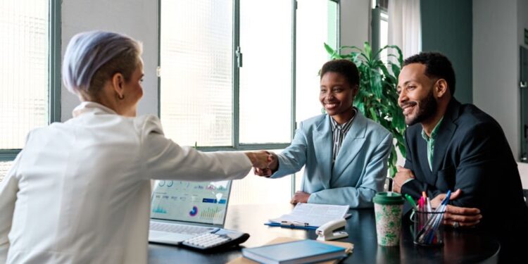 consulting with client